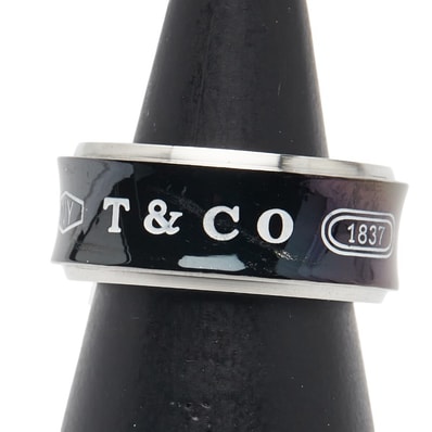 ティファニー 1837 リング 指輪 SV925 シルバー チタン レディース TIFFANY&Co. 【中古】