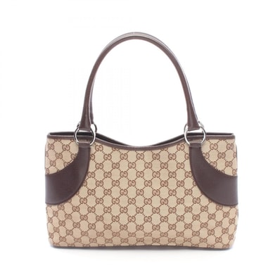 グッチ GUCCI GGキャンバス トートバッグ バッグ キャンバス レザー レディース ベージュ系 / ブラウン系 113015 【中古】