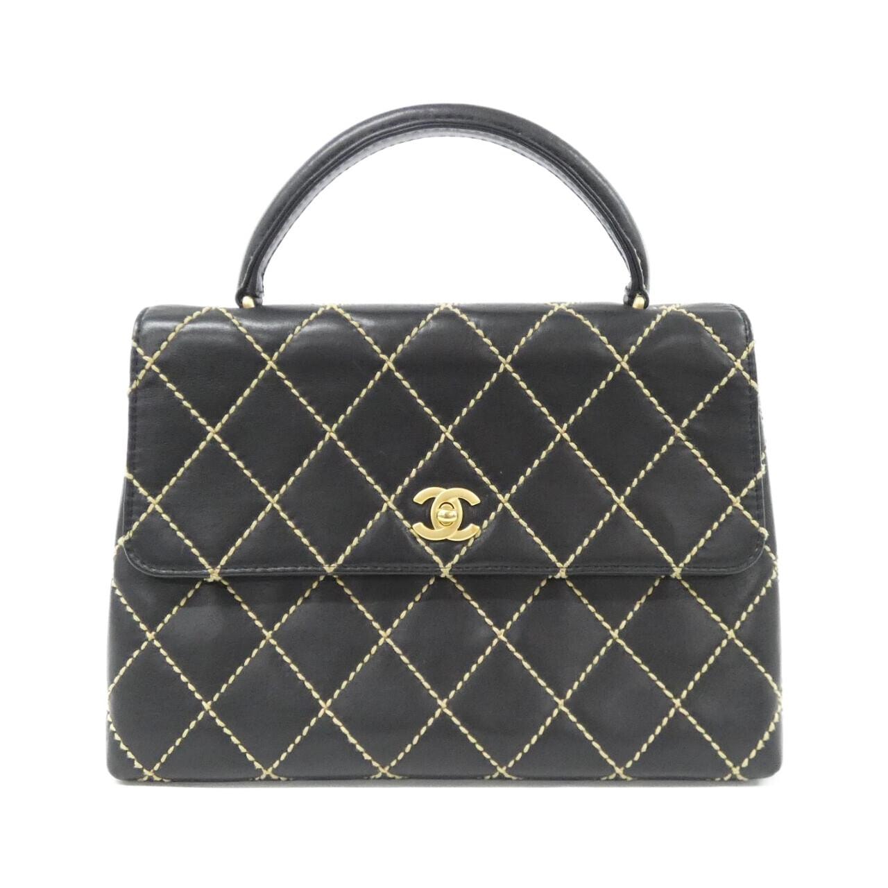シャネル CHANEL ミニマトラッセ ショルダーバッグ バッグ ラムスキン（羊革） レディース ブラック系 【中古】 CHANEL（シャネル） ミニマトラッセ フリル ショルダーバッグ バッグ