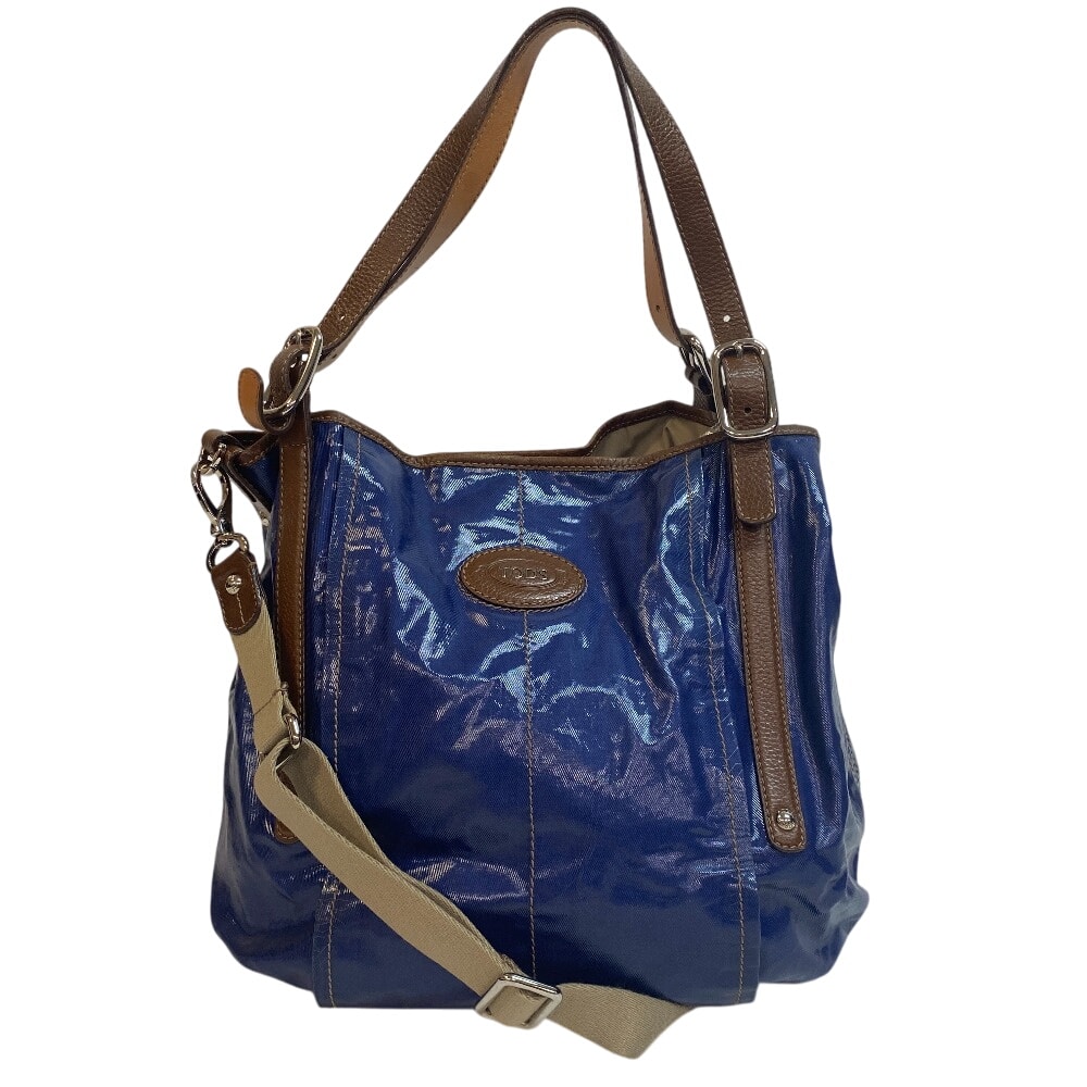 トッズ TOD’S トートバッグ Gライン 2WAY ブルー