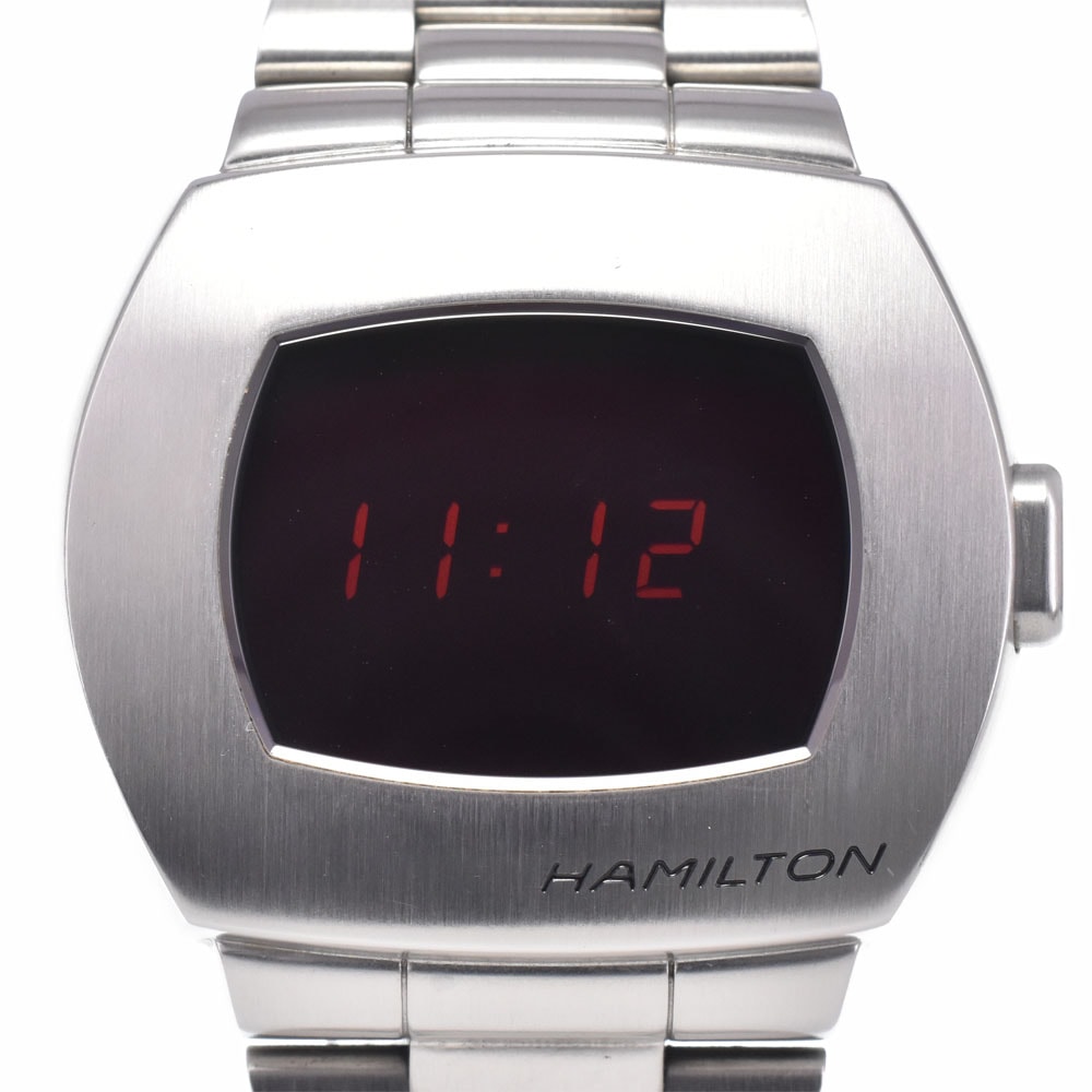 ハミルトン HAMILTON H524140 パルサー 液晶/レッド クォーツ メンズ 美品 箱・保証書付き 腕時計 A#149404