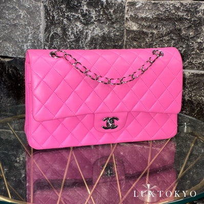 CHANEL シャネル マトラッセ25 ダブルフラップ チェーン ショルダーバッグ ラムスキン シルバー金具 ピンク 31番台 ★美品★ ★箱付★