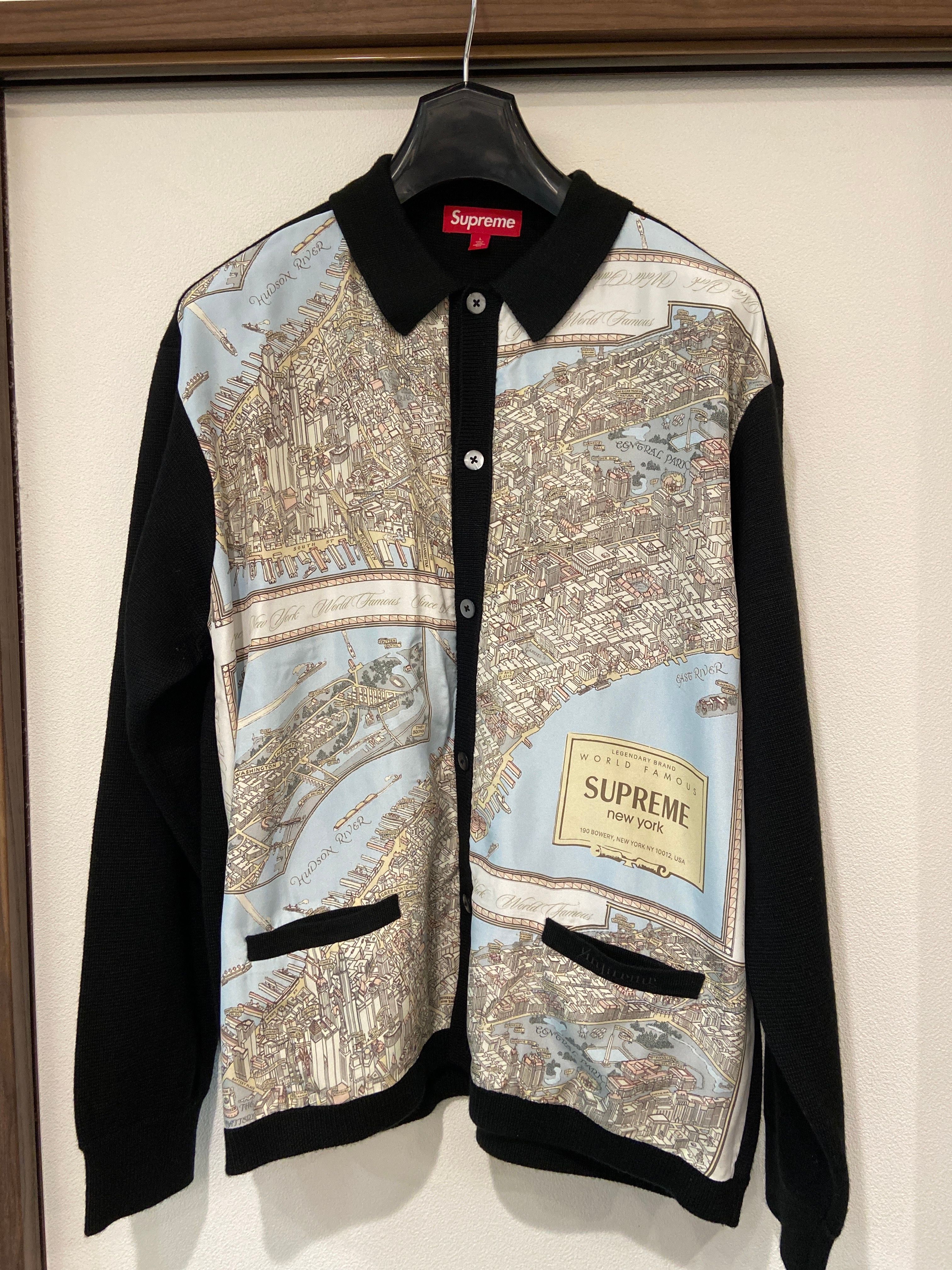 Supreme Silk Map Cardigan "Black"