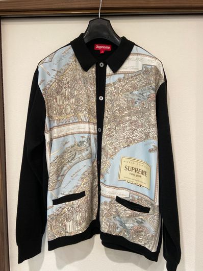 Supreme Silk Map Cardigan "Black"
