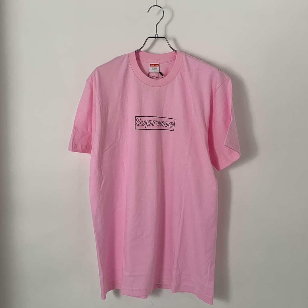 Supreme x KAWS Chalk Logo Tee "Pink"