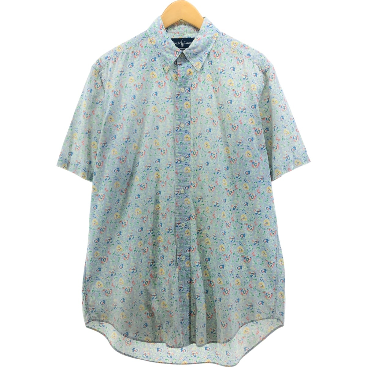 古着 ラルフローレン Ralph Lauren CLASSIC FIT クラシックフィット 総柄 ボタニカル柄 ボタンダウン ハワイアンアロハシャツ メンズM相当/eaa541973