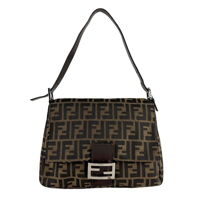 フェンディ FENDI ショルダーバッグ ズッカ ナイロンキャンバス ブラウン レディース【中古】 z10051