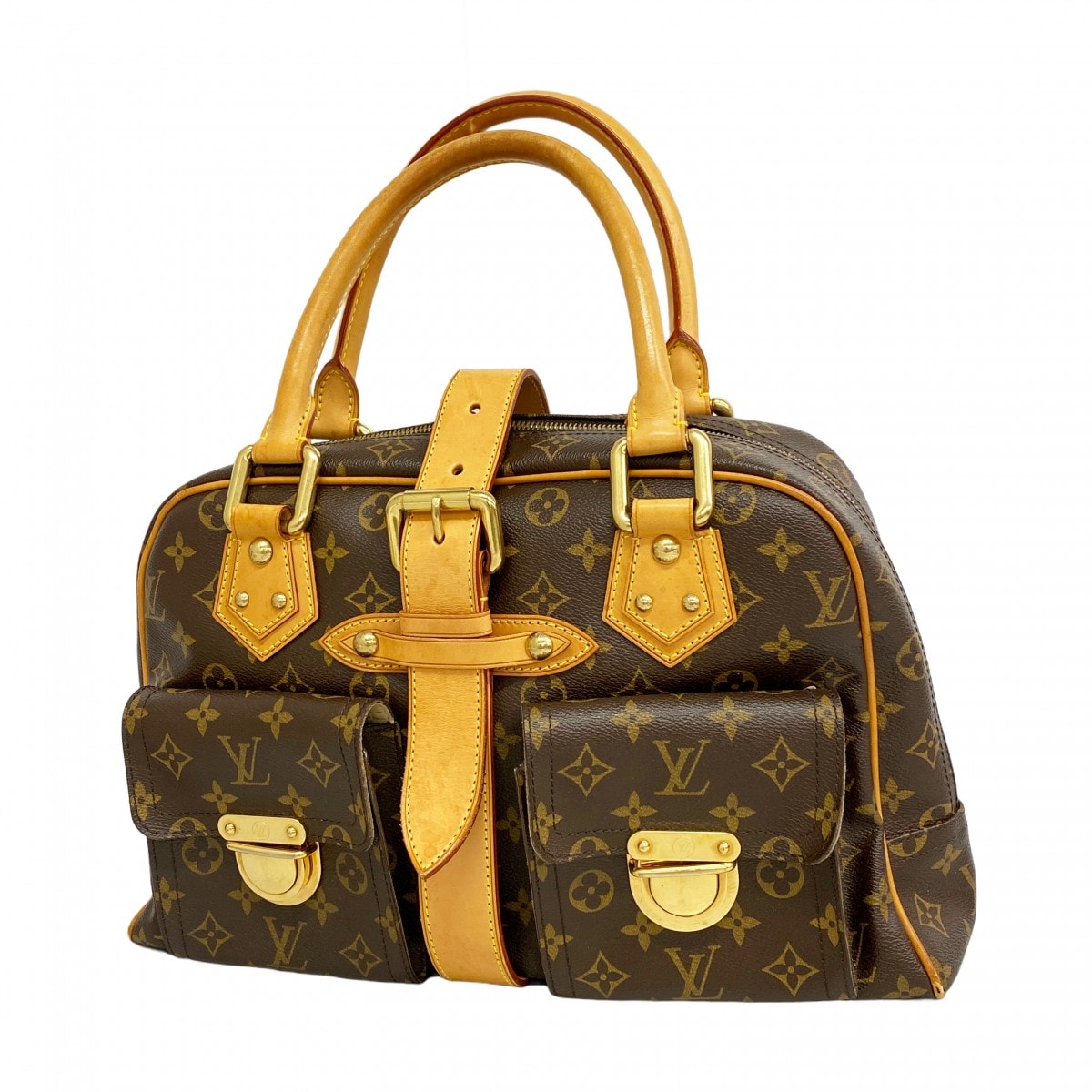 【6dc2890】ルイヴィトン ハンドバッグ モノグラム マンハッタンGM M40025 ブラウン【中古】レディース