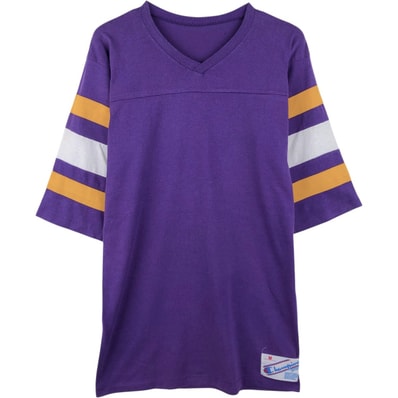 古着 ~90年代 チャンピオン Champion Vネック 五分袖 フットボールTシャツ USA製 メンズM相当 ヴィンテージ/eaa673611