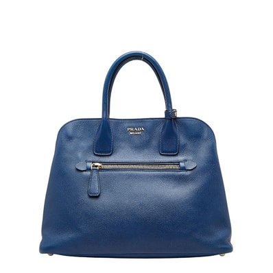 プラダ ハンドバッグ BN2554 ブルー サフィアーノレザー レディース PRADA 【中古】