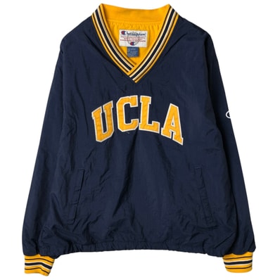 古着 90年代 チャンピオン Champion UCLA カリフォルニア大学 ロサンゼルス校 Vネック カレッジ ナイロンプルオーバー メンズL相当 ヴィンテージ/eaa629922