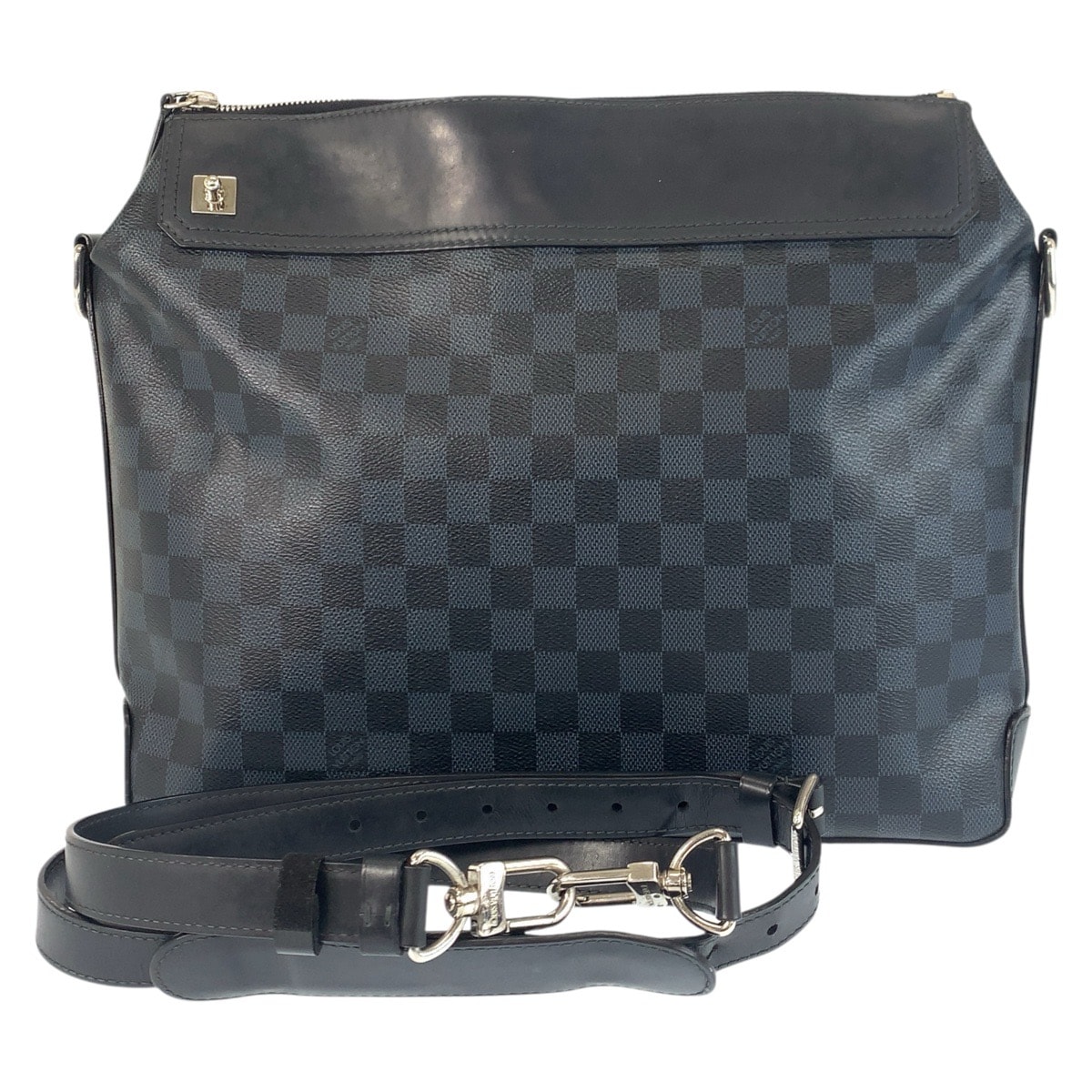 LOUIS VUITTON ルイヴィトン ダミエ コバルト メッセンジャー グリニッジ ブルー ブラック シルバー金具 PVC レザー/ ビジネスバッグ ブリーフケース ショルダーバッグ 601028 【中古】