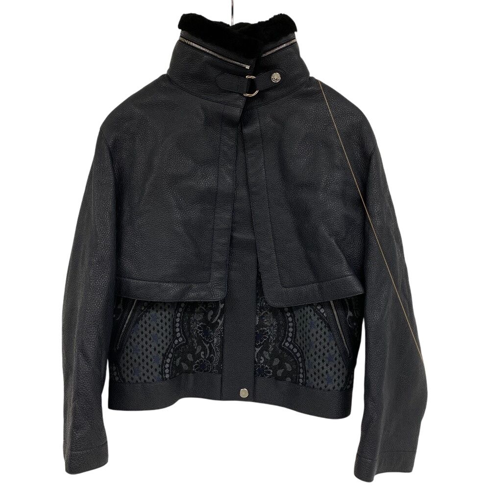 エルメス HERMES ライダースジャケット ライナーベスト ブラック