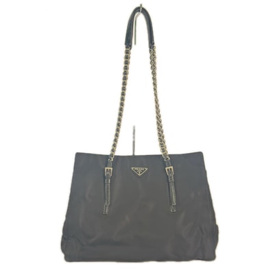 PRADA プラダ バッグ ショルダーバッグ チェーン 白タグあり ブラック ナイロン/レザー レディース