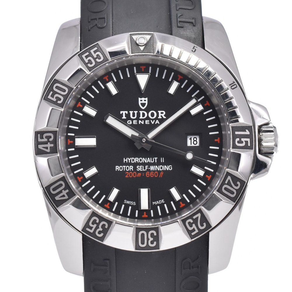 チューダー TUDOR 24030 ハイドロノートII デイト ブラック 自動巻き レディース 良品 腕時計 D#149689