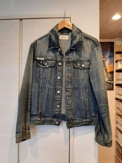 FEAR OF GOD ESSENTIALS Denim Trucker Jacket "Distressed Indigo"