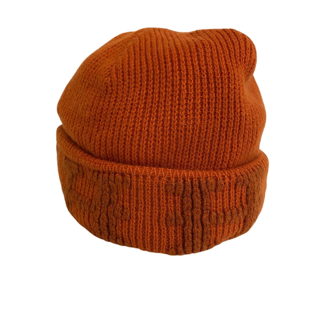 エルメス HERMES ニットキャップ Hマーク オレンジ