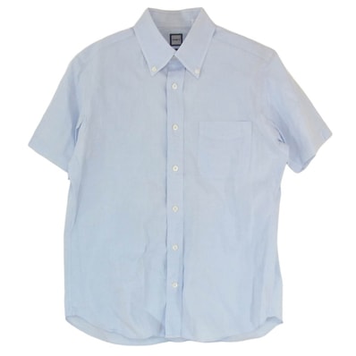 BEAMS ビームス 半袖シャツ 21-01-0047-563 ビームスF ピンオックスボタンダウン 半袖 シャツ ブルー系 L【中古】