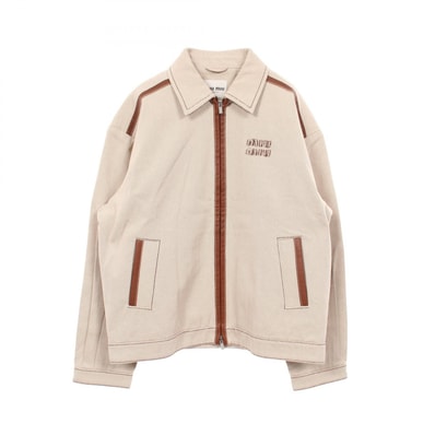 ミュウ ミュウ Miu Miu ジャガード ブルゾン 衣料品 アウター コットン メンズ ベージュ系 / ブラウン系 【中古】