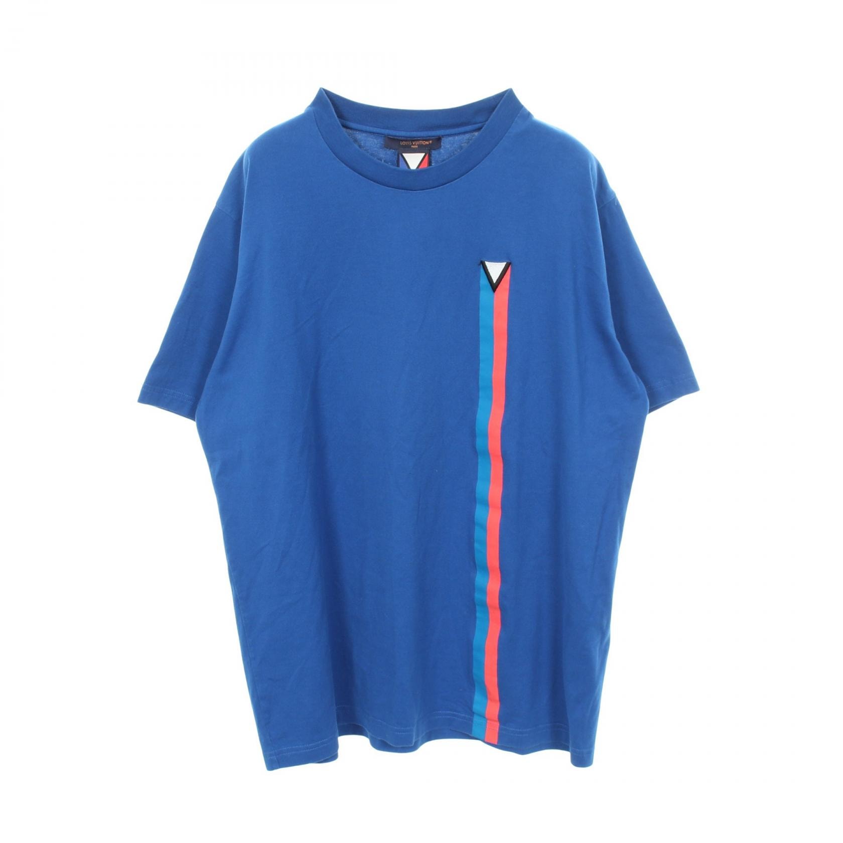 ルイ・ヴィトン LOUIS VUITTON 37th AMERICA'S CUP アメリカズカップ ロゴ刺繍 半袖Tシャツ 衣料品 トップス コットン メンズ ブルー系 RM242MH NPG HRY59W 【中古】