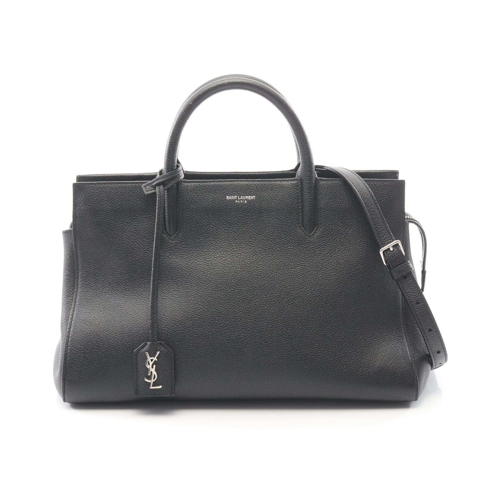 サンローランパリ SAINT LAURENT PARIS カバ リヴゴーシュ 2WAY ハンドバッグ バッグ レザー レディース ブラック系 400413 【中古】
