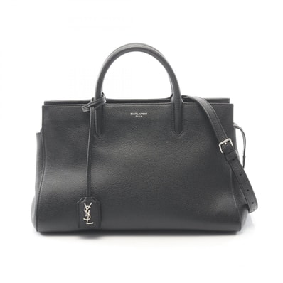サンローランパリ SAINT LAURENT PARIS カバ リヴゴーシュ 2WAY ハンドバッグ バッグ レザー レディース ブラック系 400413 【中古】