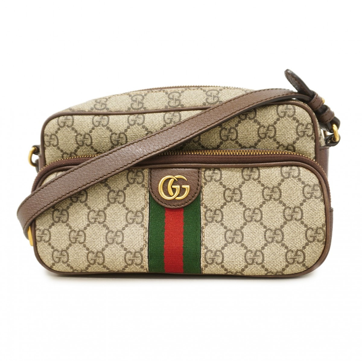 【6db1100-k】グッチ ショルダーバッグ オフィディア 723312 PVC ブラウン ゴールド金具【中古】レディース