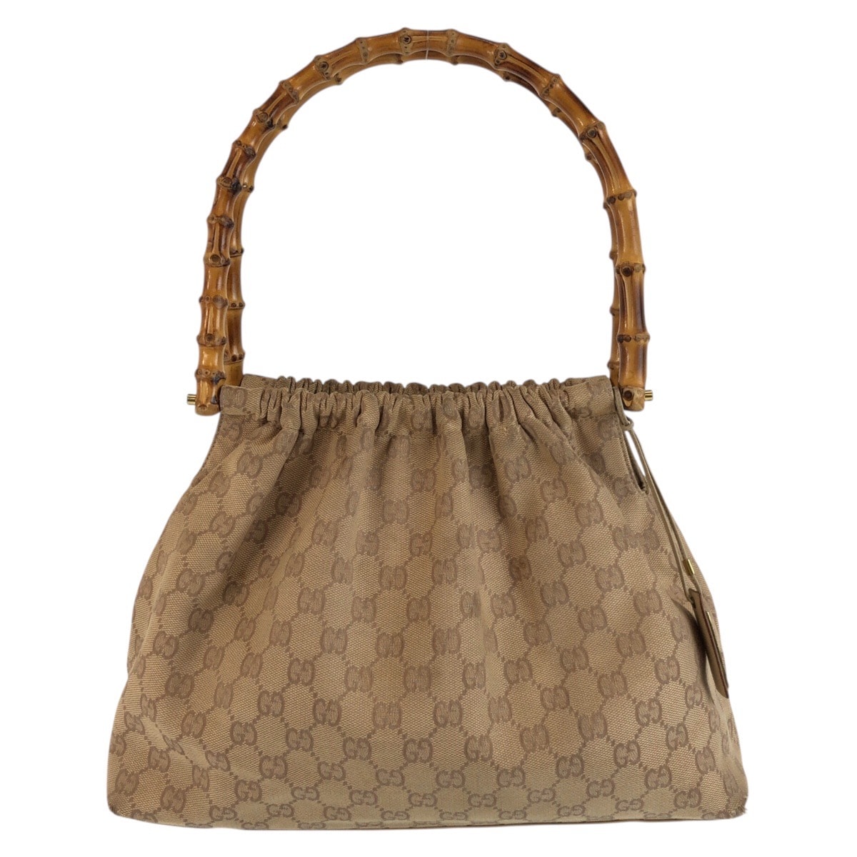 GUCCI グッチ バンブー ベージュ ゴールド金具 GGキャンバス ハンドバッグ 603342 【中古】