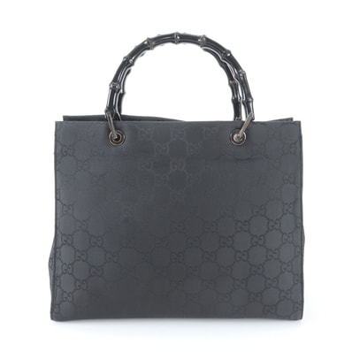 ■美品 グッチ バンブーGGナイロン 002 1010 トート バッグ