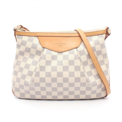 ルイ・ヴィトン LOUIS VUITTON シラクーサPM ショルダーバッグ バッグ PVCコーティングキャンバス レザー ダミエ・アズール レディース ホワイト系 N41113 【中古】