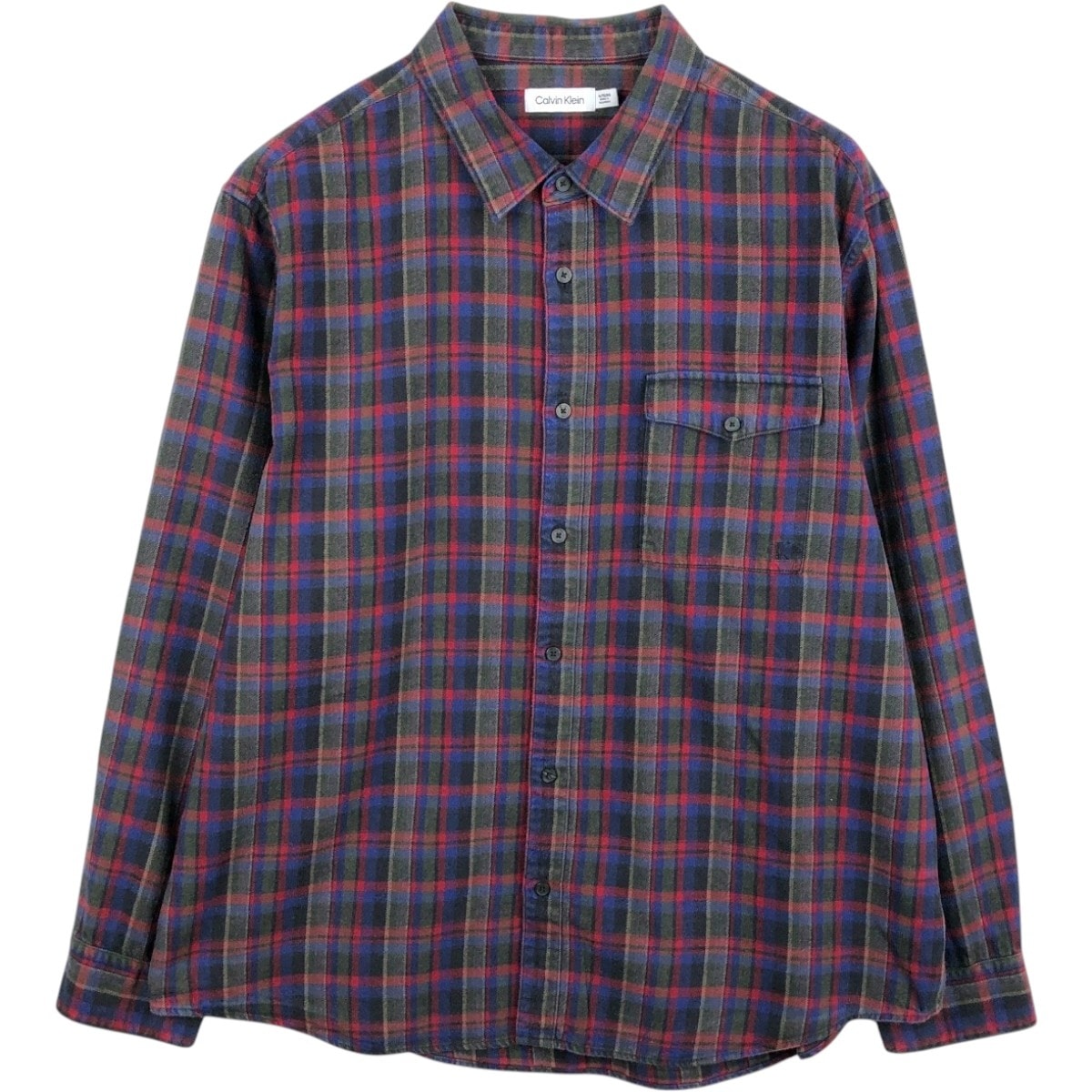 古着 カルバンクライン Calvin klein 長袖 フランネルチェックシャツ メンズXL相当/eaa672840