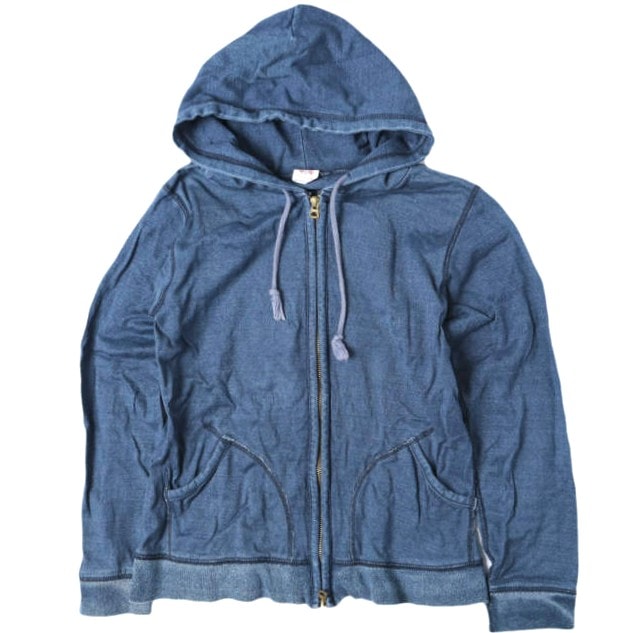 BEAMS BOY ビームスボーイ インディゴ染めスウェットジップアップパーカー 1314-0954-509 ONE SIZE Indigo セパレートポケット トップス g13386