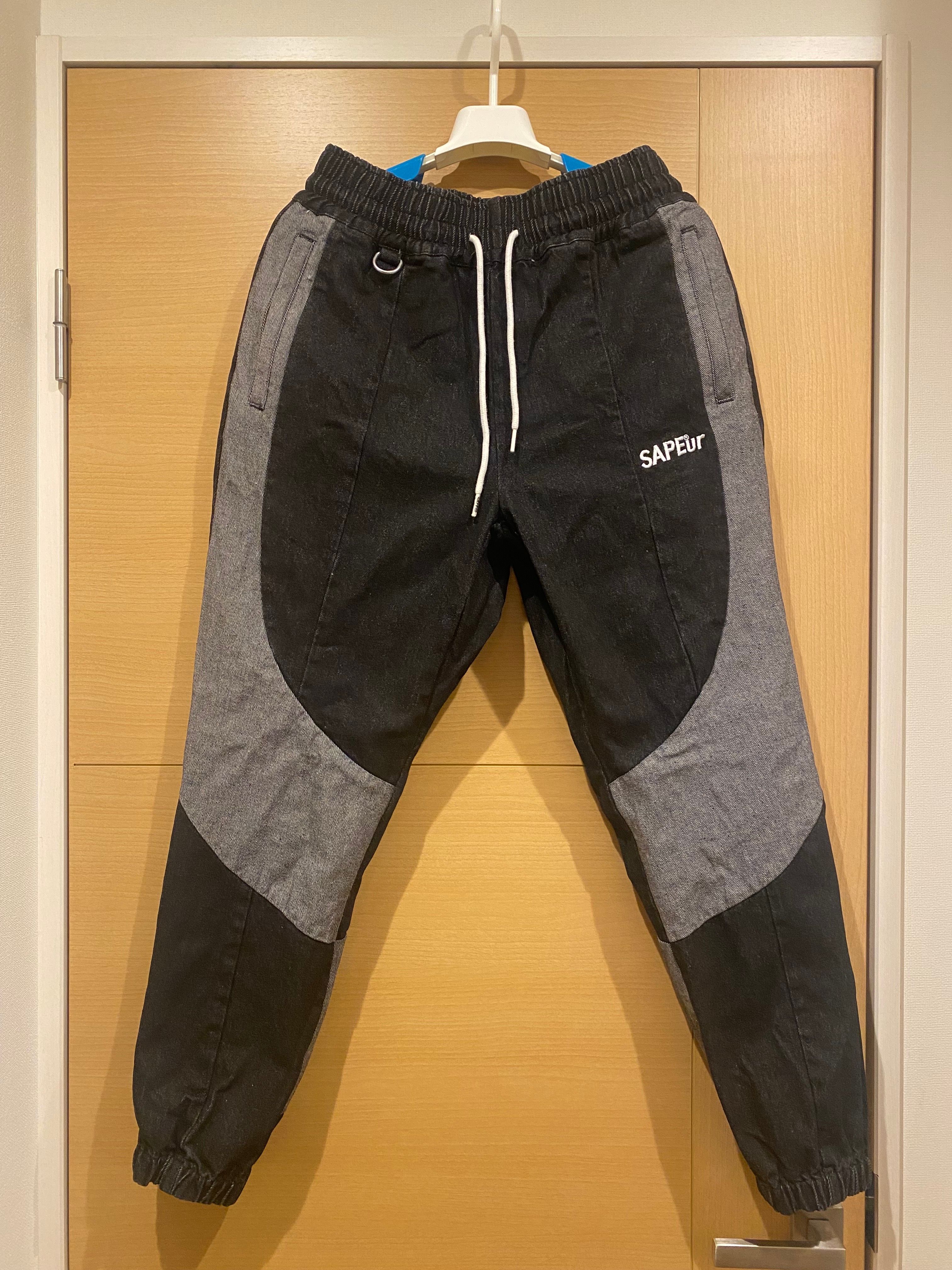SAPEur DENIM TRACK PANTS "Black"
