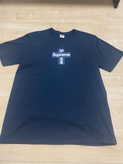 Supreme Cross Box Logo Tee "Navy"
