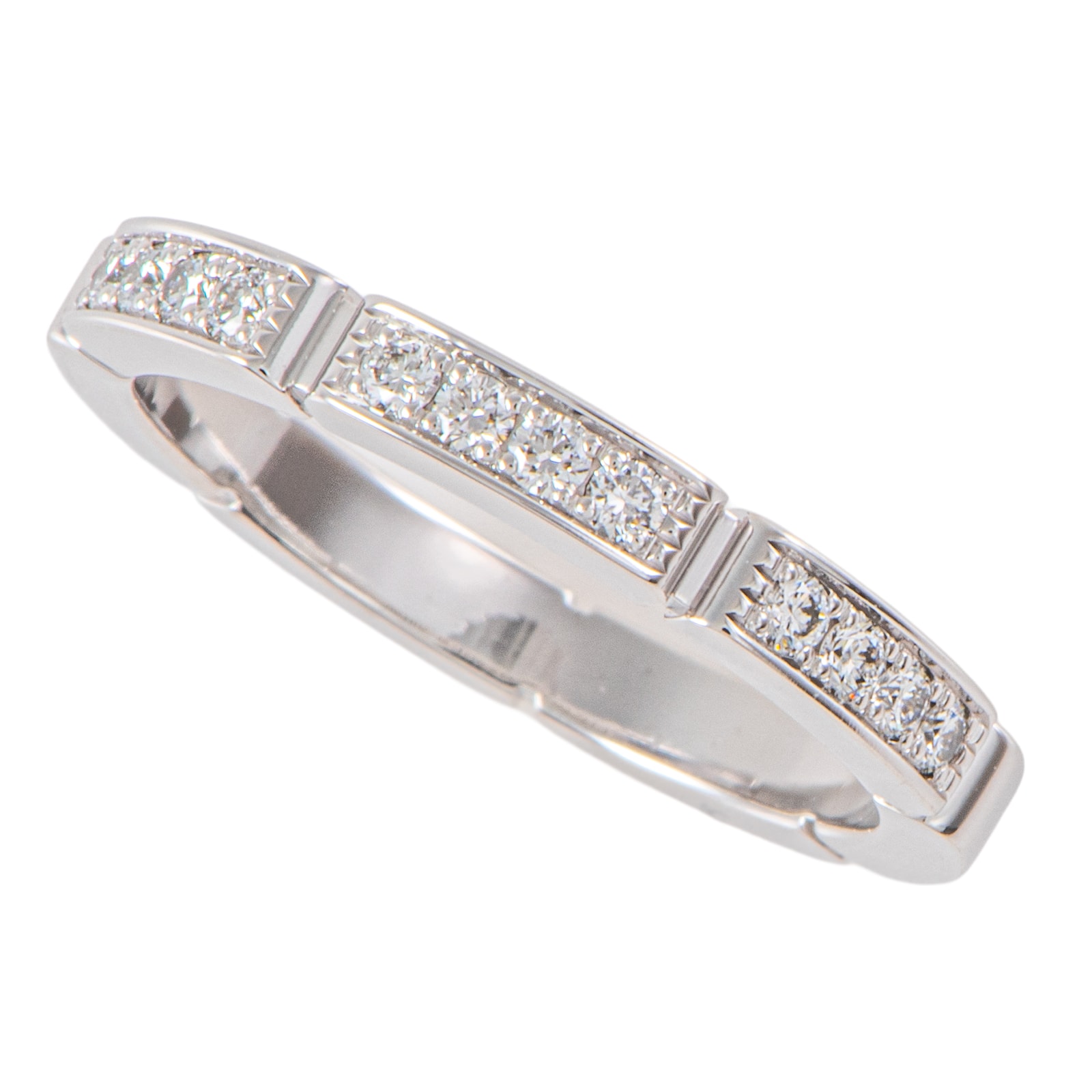 Cartier カルティエ マイヨン パンテール ウェディング リング セミパヴェセッティング CRB4221050 指輪 10号 K18WG ダイヤモンド シルバー【中古】