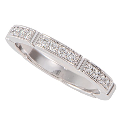 Cartier カルティエ マイヨン パンテール ウェディング リング セミパヴェセッティング CRB4221050 指輪 10号 K18WG ダイヤモンド シルバー【中古】