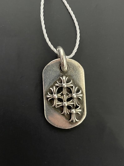 Chrome Hearts Dog Tag S Razed Cemetery "Silver"