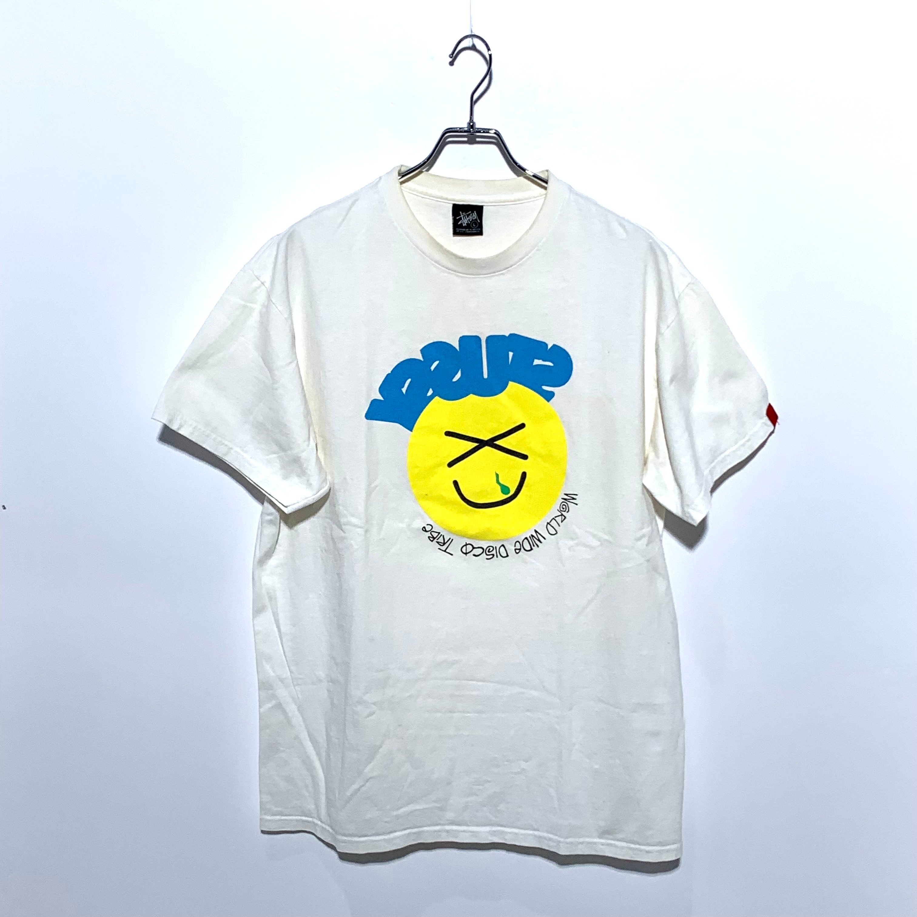 Stussy World Wide DISCO TRIBE Smile Tee White