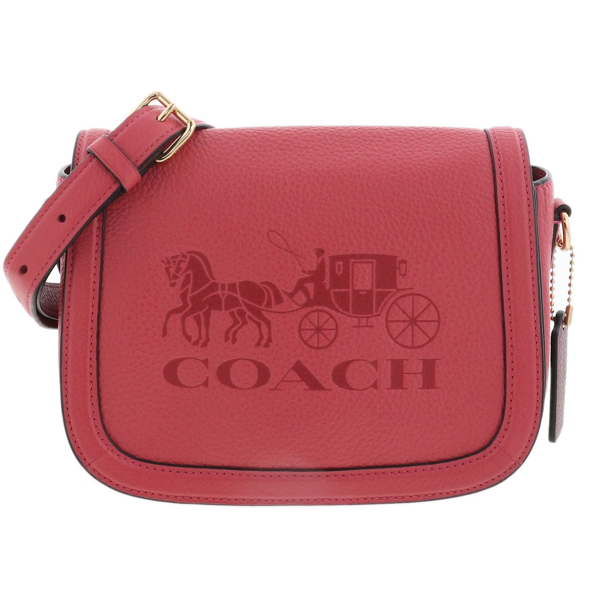 COACH コーチ サドル バッグ ウィズ ホース アンド キャリッジ ショルダーバッグ C4058 レザー ピンク  レディース【中古】