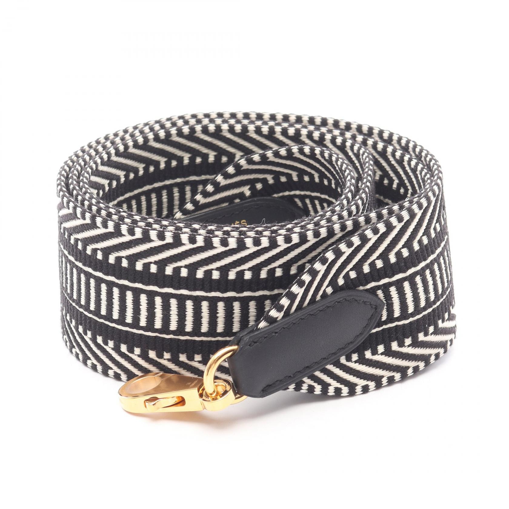 エルメス HERMES バンドリエール サングル カヴァル ショルダーストラップ アクセサリー トワル / ヴォースイフト トワル ホワイト K刻印(2025年製造) レディース ブラック系 / ホワイト系 【中古】