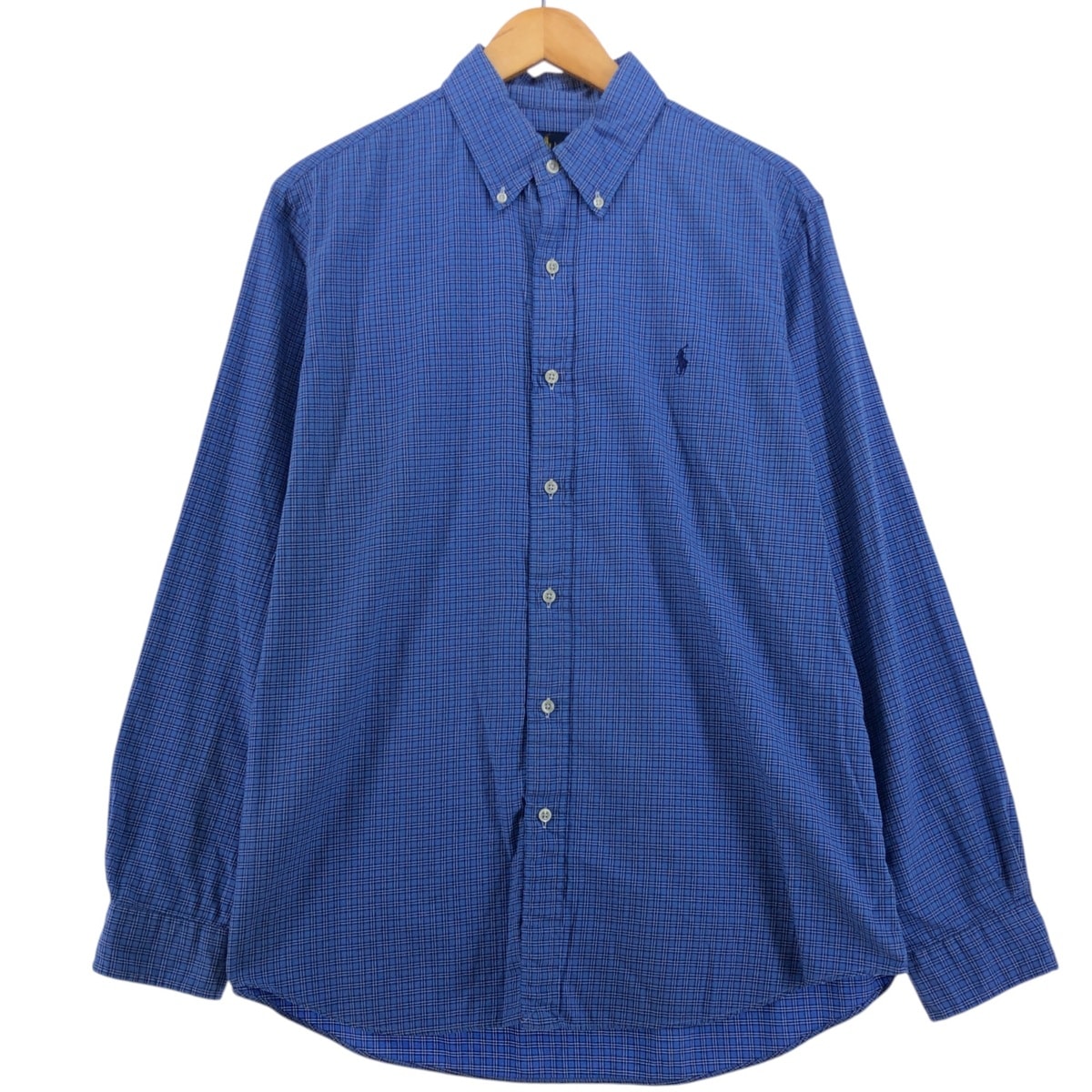 古着 ラルフローレン Ralph Lauren CLASSIC FIT 長袖 ボタンダウンチェックシャツ メンズL相当/eaa521302