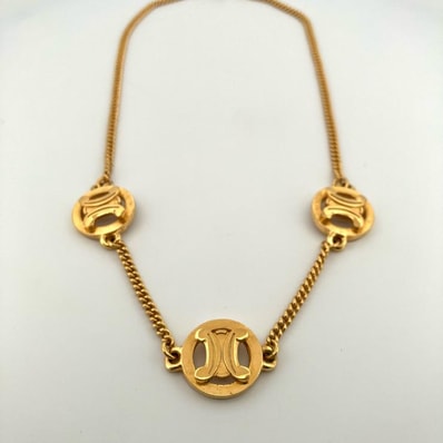 CELINE トリオンフ サークル ネックレス GPゴールド ヴィンテージ 鑑定済み 正規品 セリーヌ