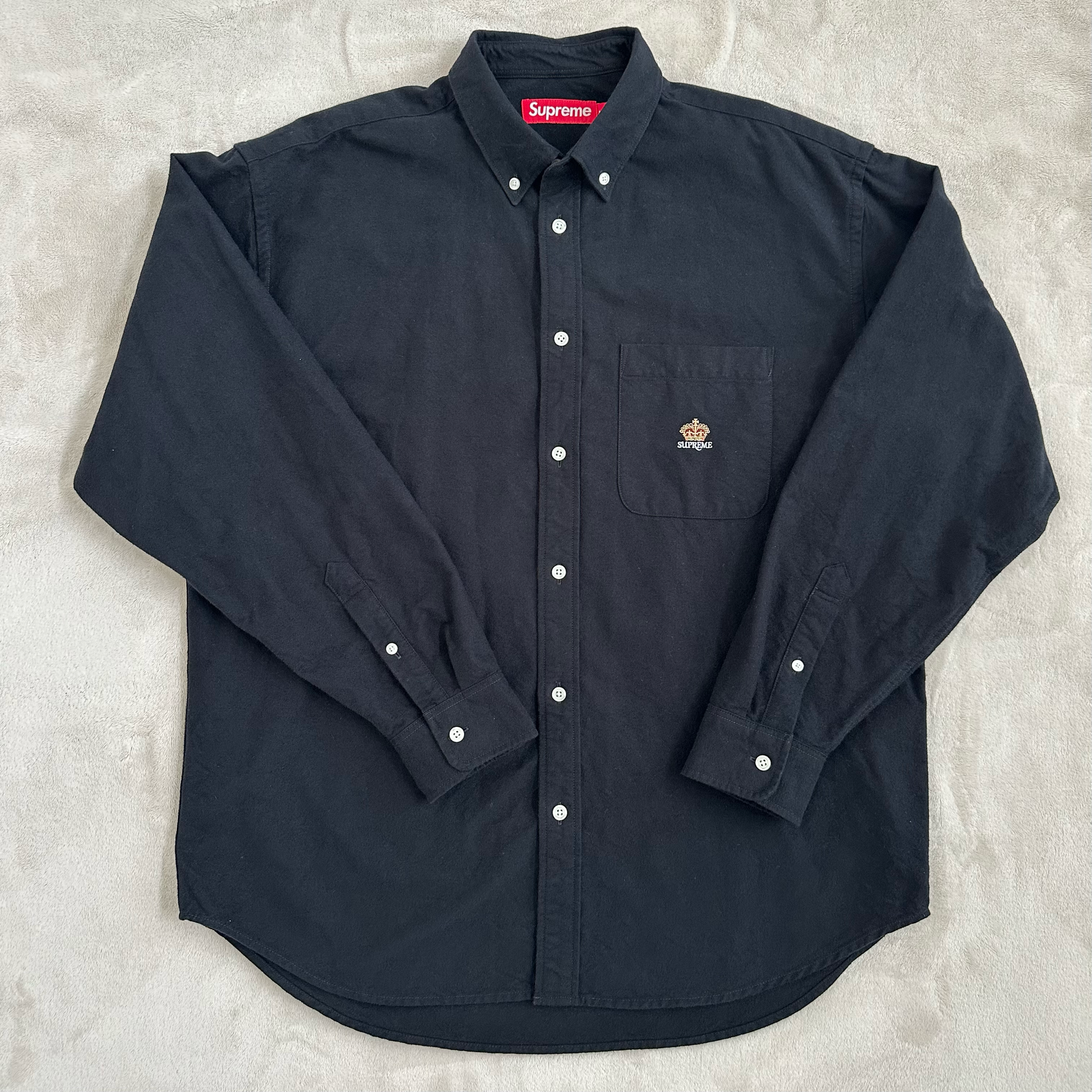 Supreme Loose Fit Flannel Oxford Shirt "Black"
