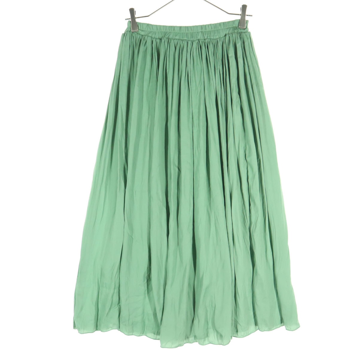 美品 BEAMS HEART ビームスハート ロング丈 ギャザースカート グリーン