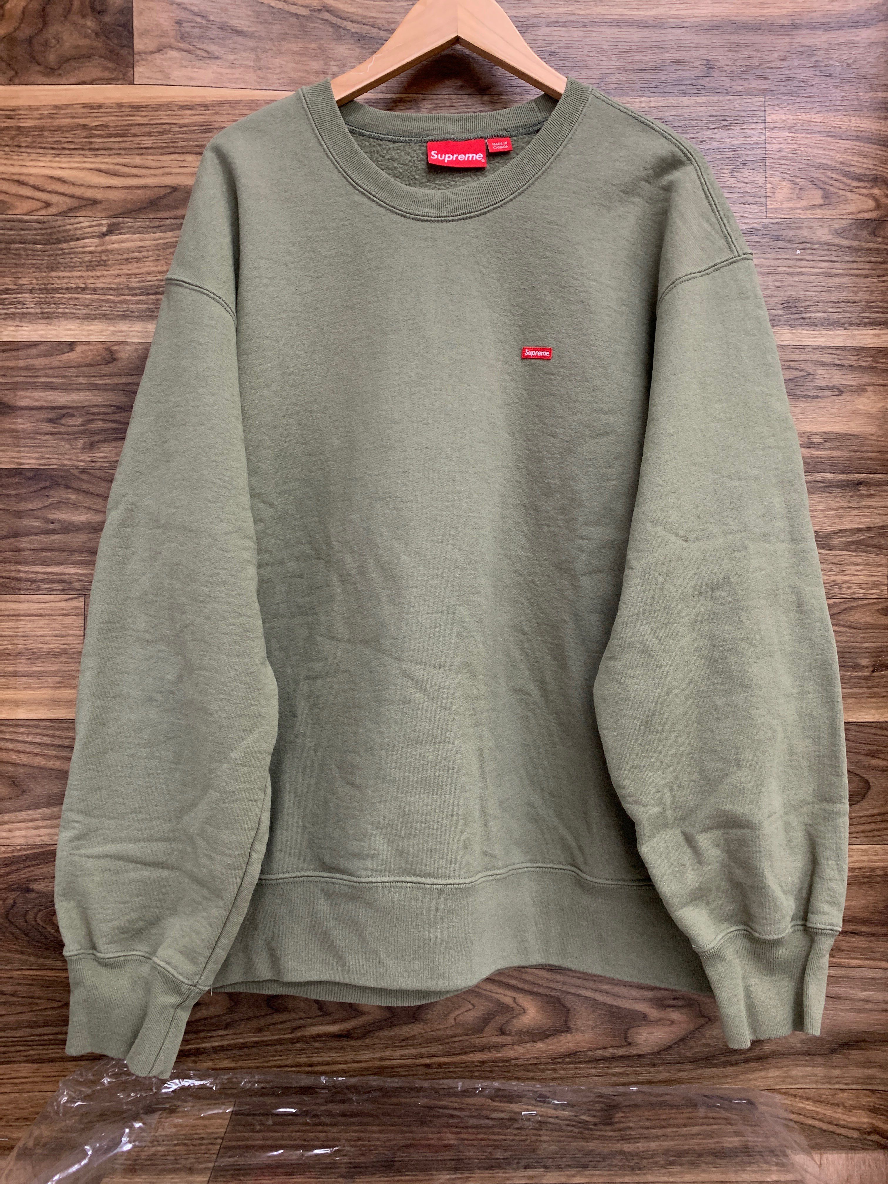 Supreme Small Box Crewneck "Light Olive" (21FW)