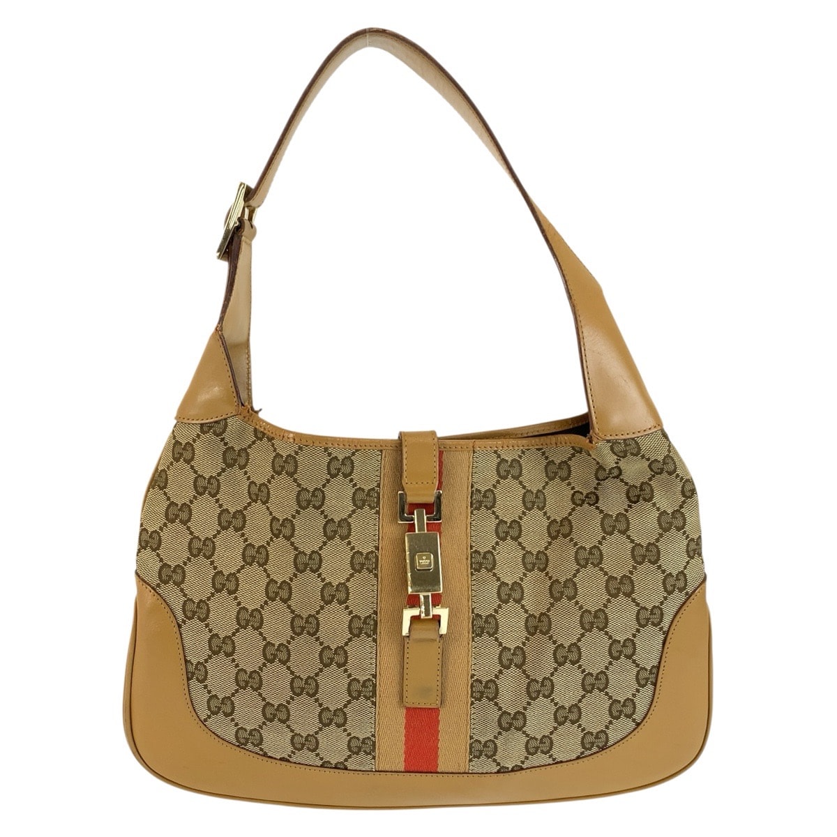 GUCCI グッチ ジャッキー シェリーライン ベージュ ゴールド金具 GGキャンバス レザー/ ハンドバッグ ショルダーバッグ 604689 【中古】