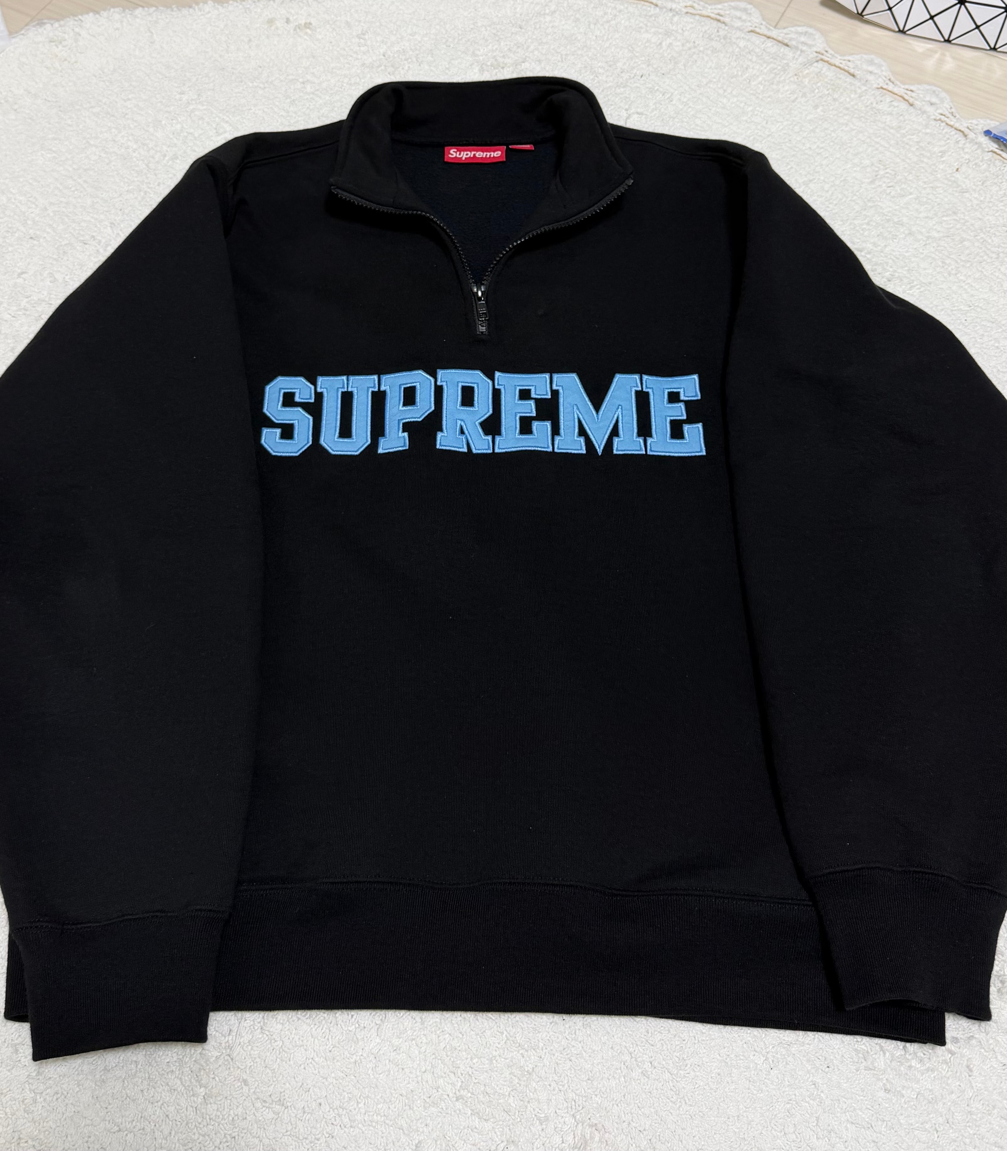 Supreme Collegiate Half Zip Pullover "Black"