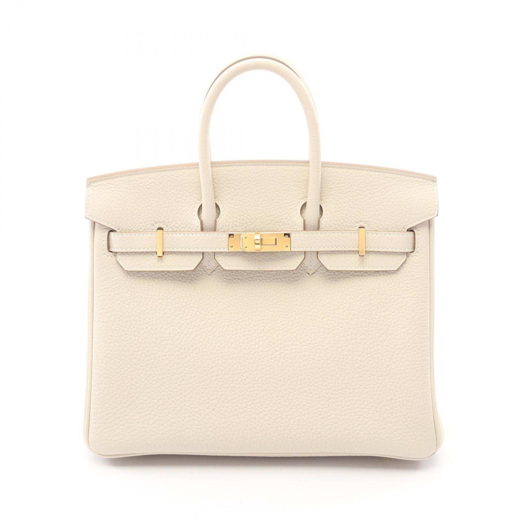 エルメス HERMES バーキン25 クレ ハンドバッグ バッグ トゴ トゴ K刻印(2025年製造) レディース アイボリー系 【中古】
