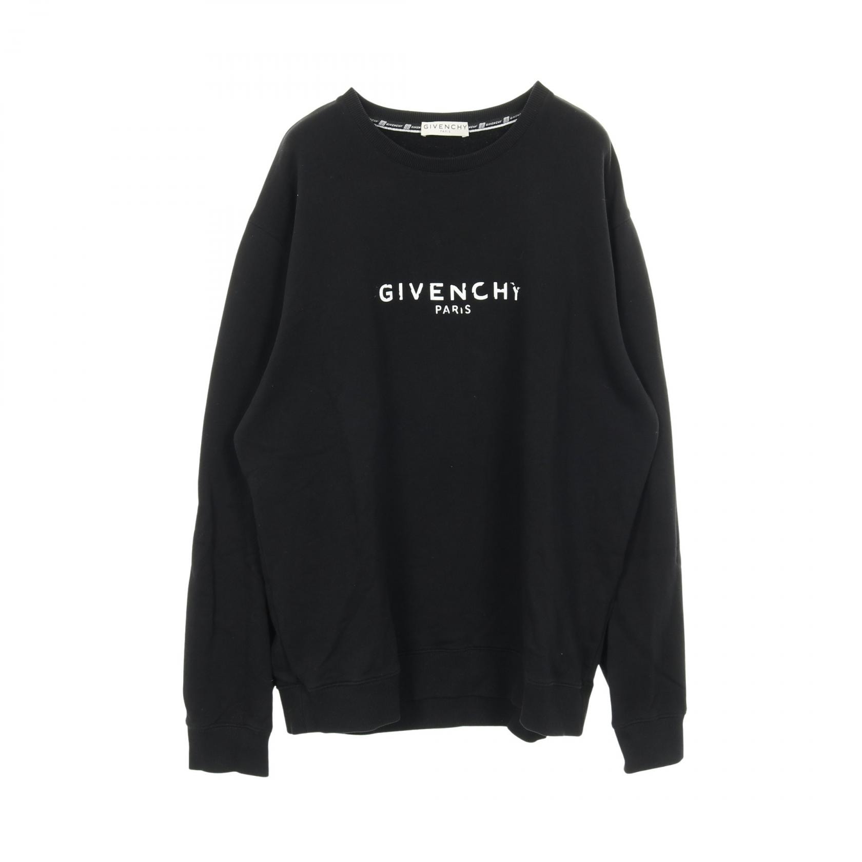 ジバンシィ GIVENCHY ダメージロゴプリント スウェット 衣料品 トップス コットン メンズ ブラック系 【中古】