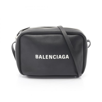 バレンシアガ BALENCIAGA エブリデイ カメラバッグ S ショルダーバッグ バッグ レザー レディース ブラック系 489812 【中古】